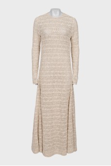 Knitted maxi dress with long sleeves