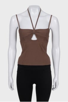 Brown fitted top