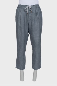 Men's gray linen trousers