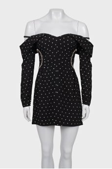 Embellished off-the-shoulder dress