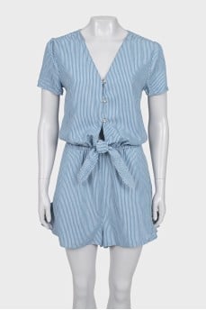 Striped jumpsuit with tag