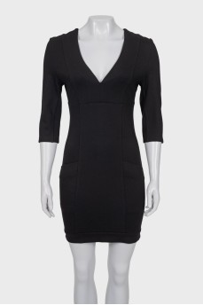 Black dress with a golden zipper