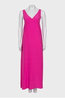 Silk pink A-line dress