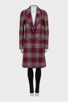 Pink tweed coat