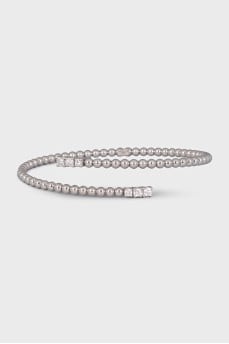 White gold spiral bracelet with diamonds