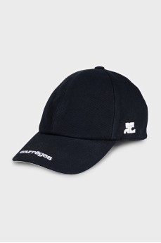 Men's black cap with branded embroidery
