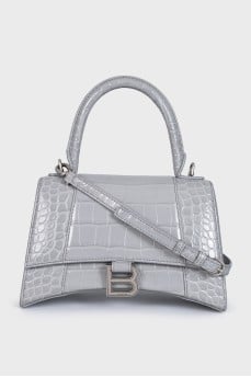 Hourglass embossed leather bag