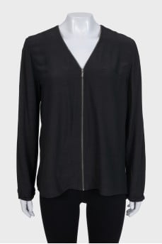 Loose green cardigan with a zipper