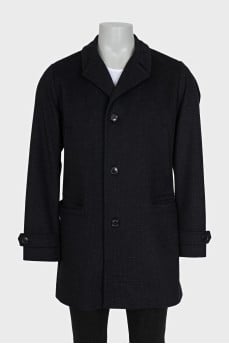 Men's black coat made of young wool