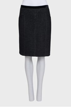 Black pencil skirt with a zipper