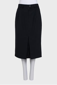 Black copper skirt with decorative neckline