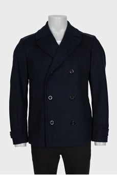 Men's cropped double-breasted coat