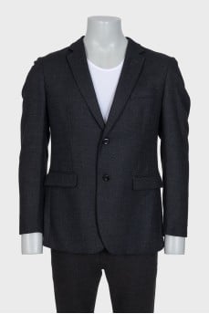 Men's single-breasted wool jacket