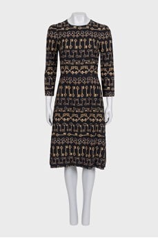 Black dress with a key print
