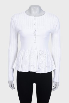 Perforated cardigan and tank top set