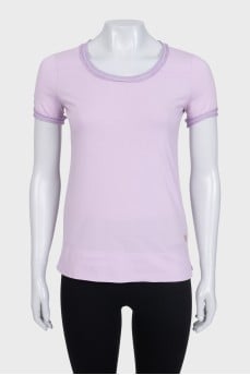 Purple straight-cut T-shirt
