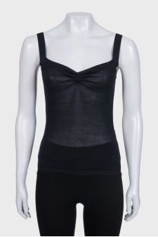 Black tank top with front accent