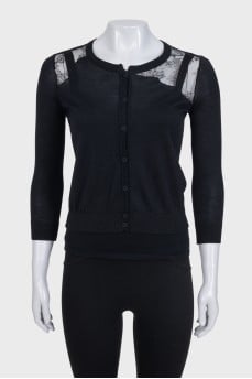 Black set with lace inserts