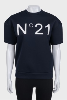 Oversized T-shirt with silver logo