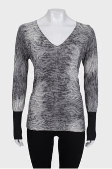 Gray slim-fit pullover