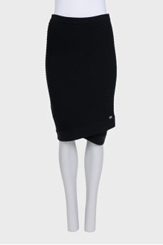 Black cashmere pencil skirt