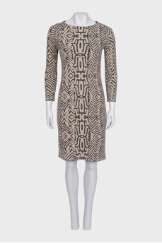 Straight dress with print