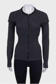 Fitted cardigan in gray
