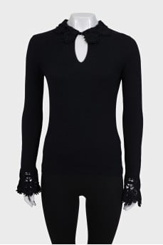 Wool and cashmere button-down jumper