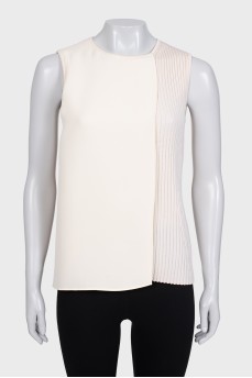 Beige T-shirt with silk element