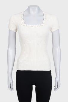 White knitted T-shirt