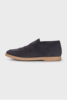 Men's grey suede loafers