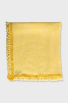 Yellow cashmere and silk scarf