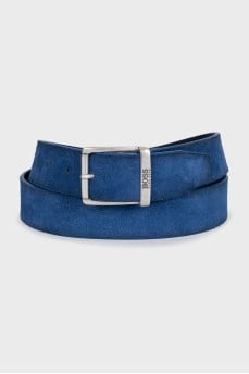 Men's blue suede belt
