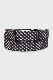 Men's combination belt with leather inserts