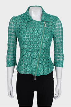 Lace jacket with zipper