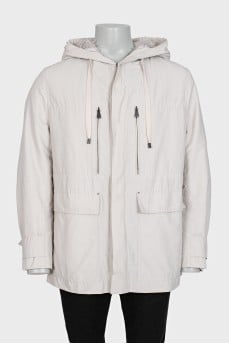 Men's beige parka