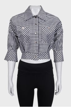 Cropped silk blouse