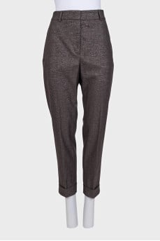 Shiny brown trousers