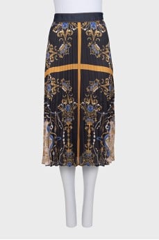 Printed pleated skirt