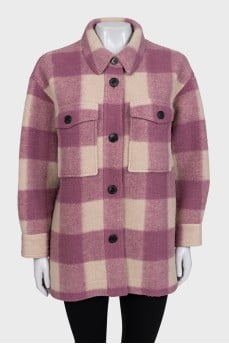 Checkered shirt coat