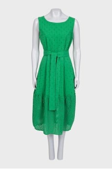 Green dress with perforations