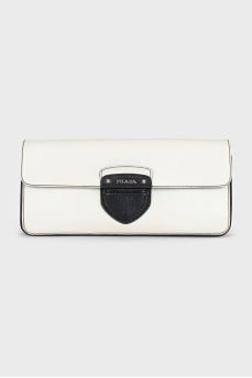White leather clutch