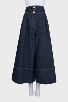 Wide leg cropped jeans with tag