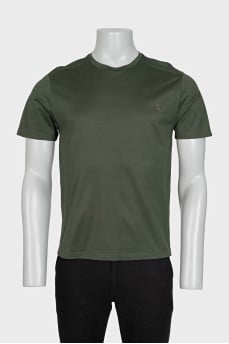 Men's green straight-cut t-shirt