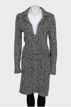 Black and white cashmere cardigan