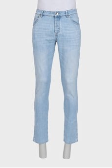 Чоловічі блакитні джинси skinny fit