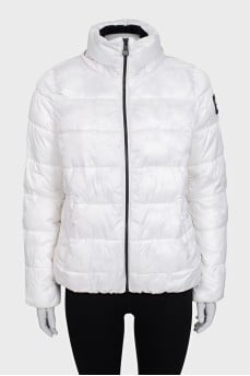 White jacket with brand logo