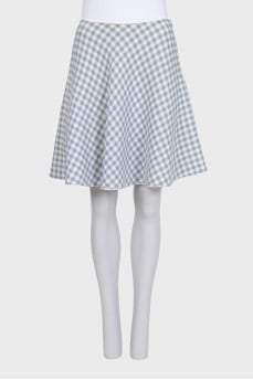 Blue plaid skirt