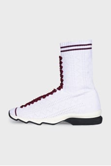 White textile sneakers