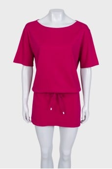 Pink dress with a tie